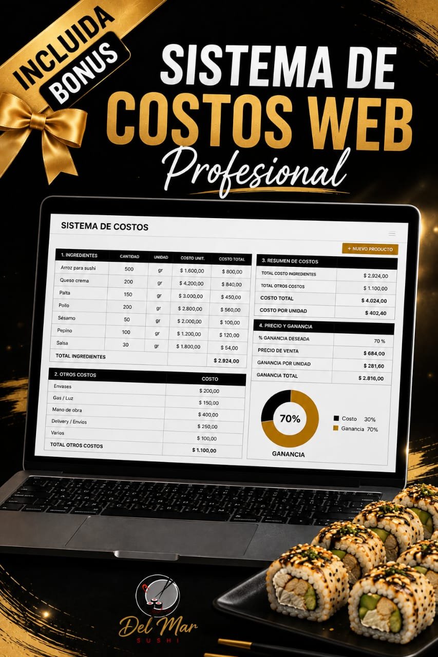 Sistema de Costos Web DelMar Sushi